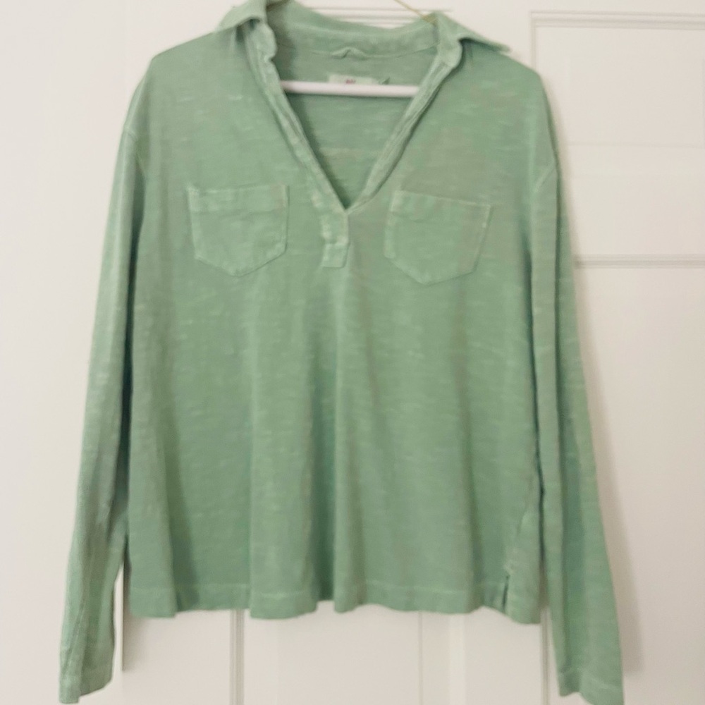 Vineyard Vines Women's Popover Surf Polo - Sage Olive - Small - Picture 3 of 3